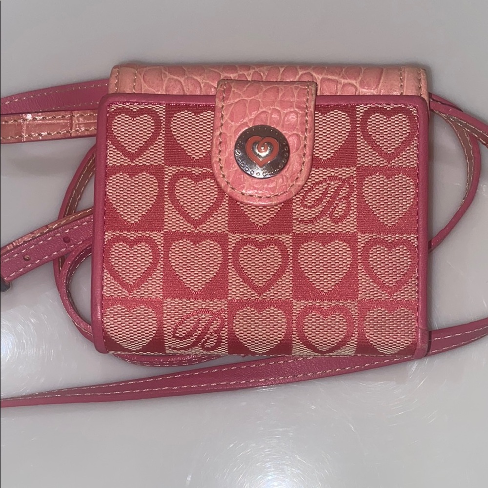 Pink Heart Pattern Crossbody Bag